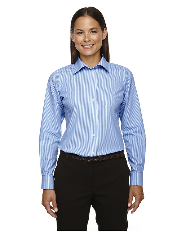 Devon & Jones D645W Ladies Crown Collection Banker Stripe Shirt