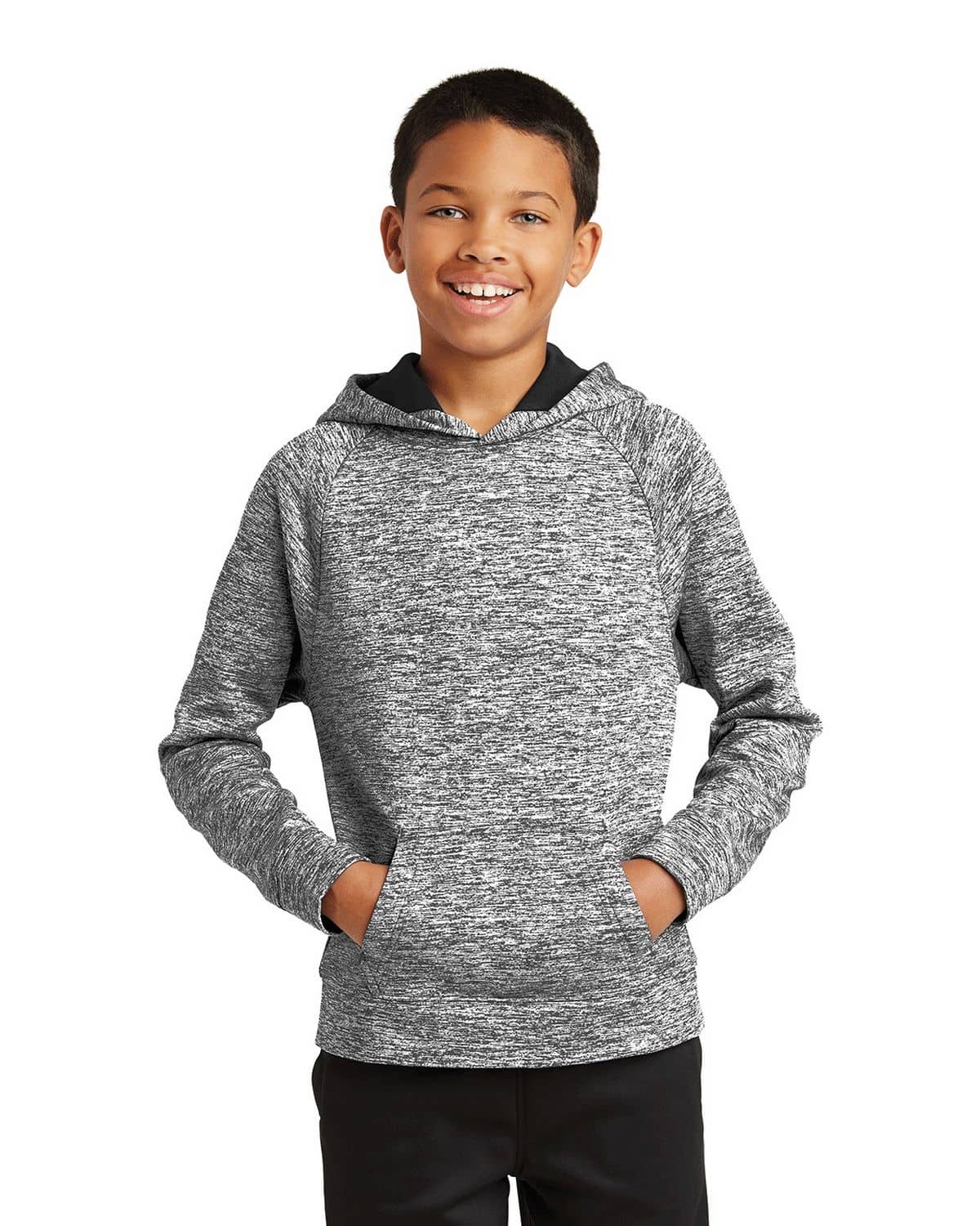 Sport-Tek YST225 Youth PosiCharge Electric Heather Fleece Hooded Pullover
