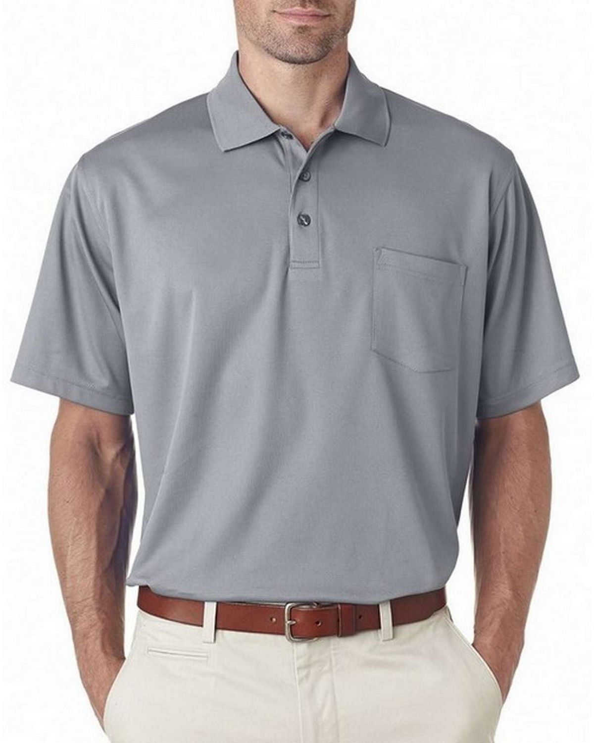 Ultraclub 8210P Adult Cool  Dry Mesh Pique Polo with Pocket